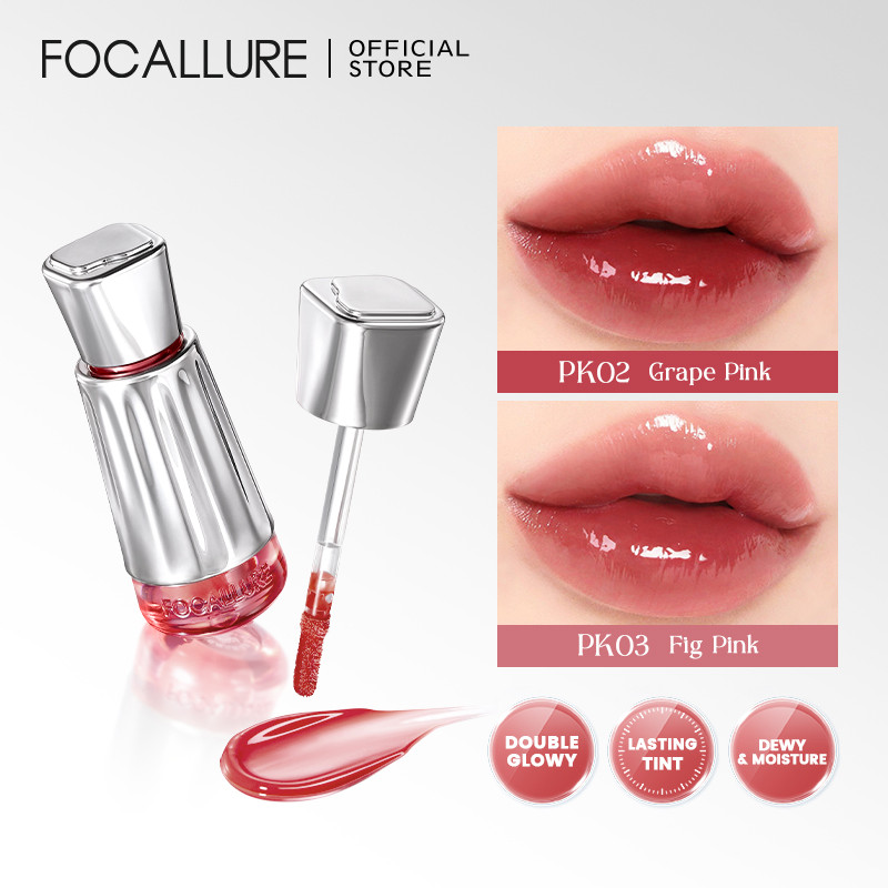 Focallure 3D Mirror Dewy Lip Tint Glowy Plump Lightweight Non-sticky Dewy & Moisture Lip Gloss