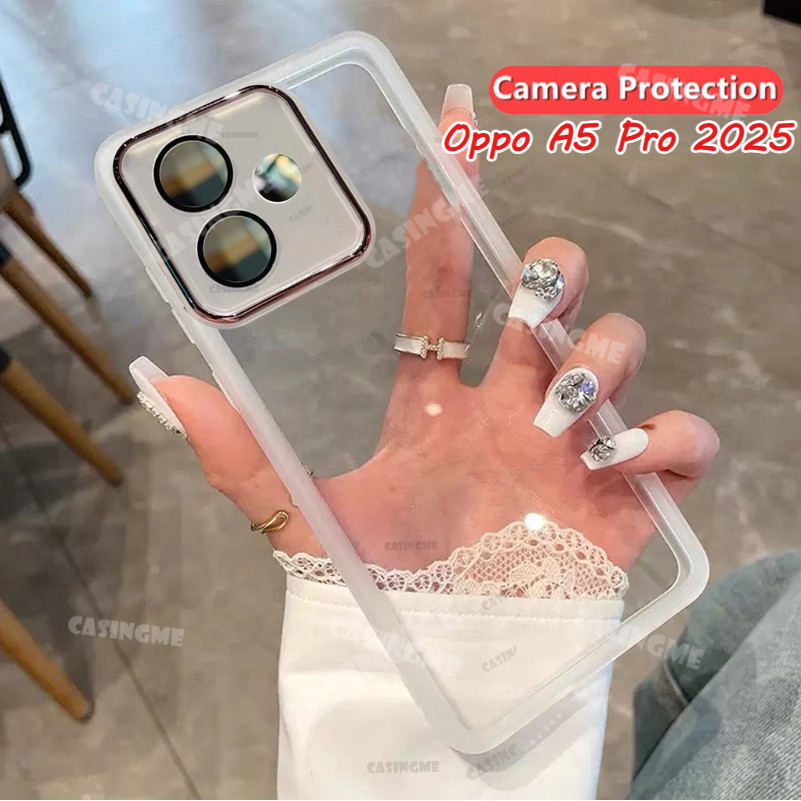 สําหรับOppo A5 Pro 5G 2025 เคสโทรศัพท์ชุบโปร่งใสปลอกอ่อนสําหรับOppo A5x Pro A5Pro 5A OppoA5Pro 5G 4G