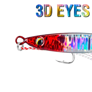 1 PC โลหะ Jig Sinking 5/10/15/20/25/30g 3D ตา Casting Lure เลเซอร์ตกปลา Jigging ประดิษฐ์ Hard เหยื่อผ้าไหม Bright ตะขอ Sharp