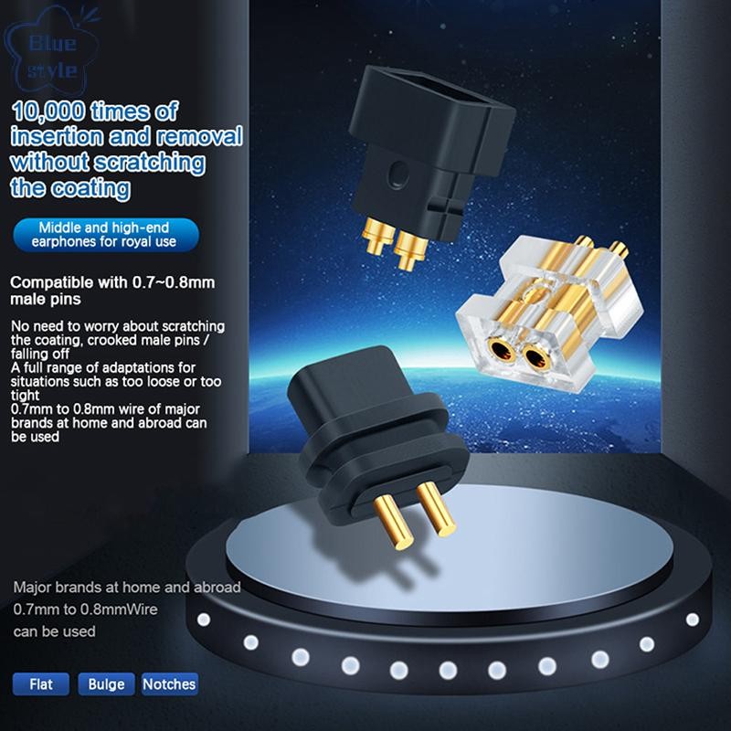 Bluestyle 1 คู่ 0.75\78 คู่เข็มซ็อกเก็ต Ue Qdc Custom Diy หูฟังซ่อมแบน/Convex/Notch หญิงซ็อกเก็ตใช้งานร่วมกับ 0.7-0.8 ชาย Pin ใช้งานร่วมกับ 0.78 หญิงซ็อกเก็ต
