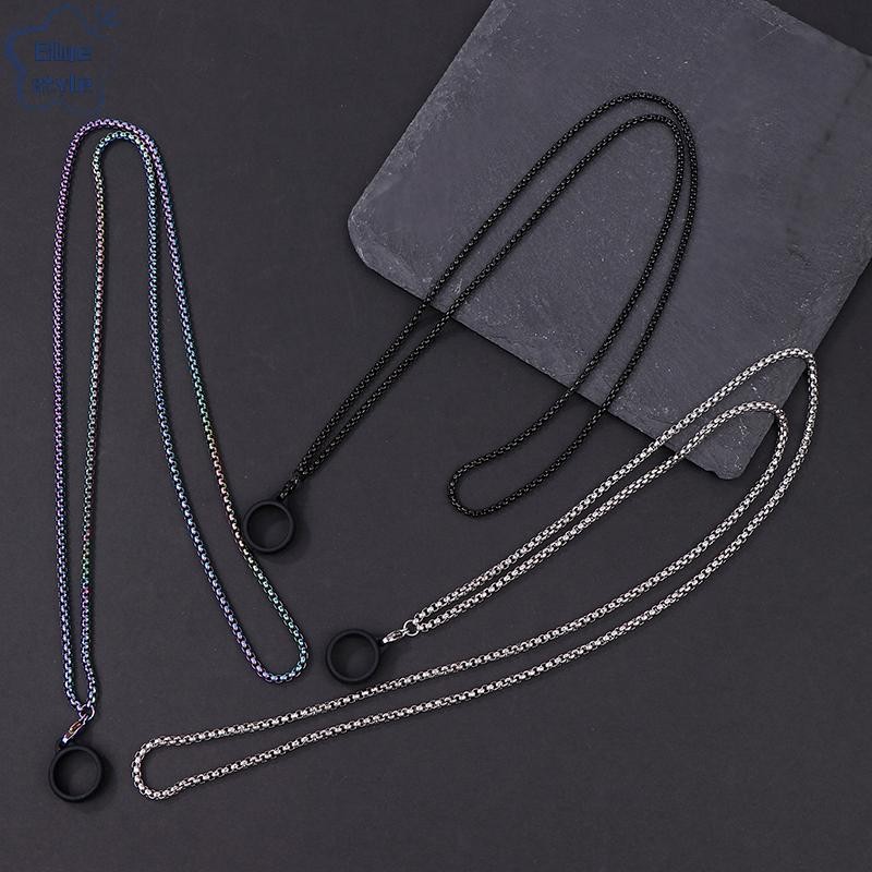 Bluestyle Anti-Lost Pen Lanyard Anti-drop แบบพกพาโซ่โลหะสร้อยคอ Lanyard โลหะสลิงงูกระดูกโซ่ Rubble แหวนใหม่
