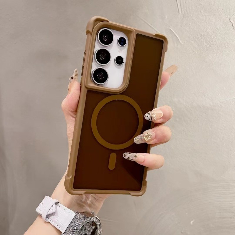 หรูหรา Matte Skin Friendly เคสโทรศัพท์แม่เหล็กสําหรับ Samsung Galaxy S25 S24 S23 Ultra S24 S25 Plus สี่มุมปลอกกันกระแทก Anti ลายนิ้วมือ Anti Drop Hard PC ฝาหลัง