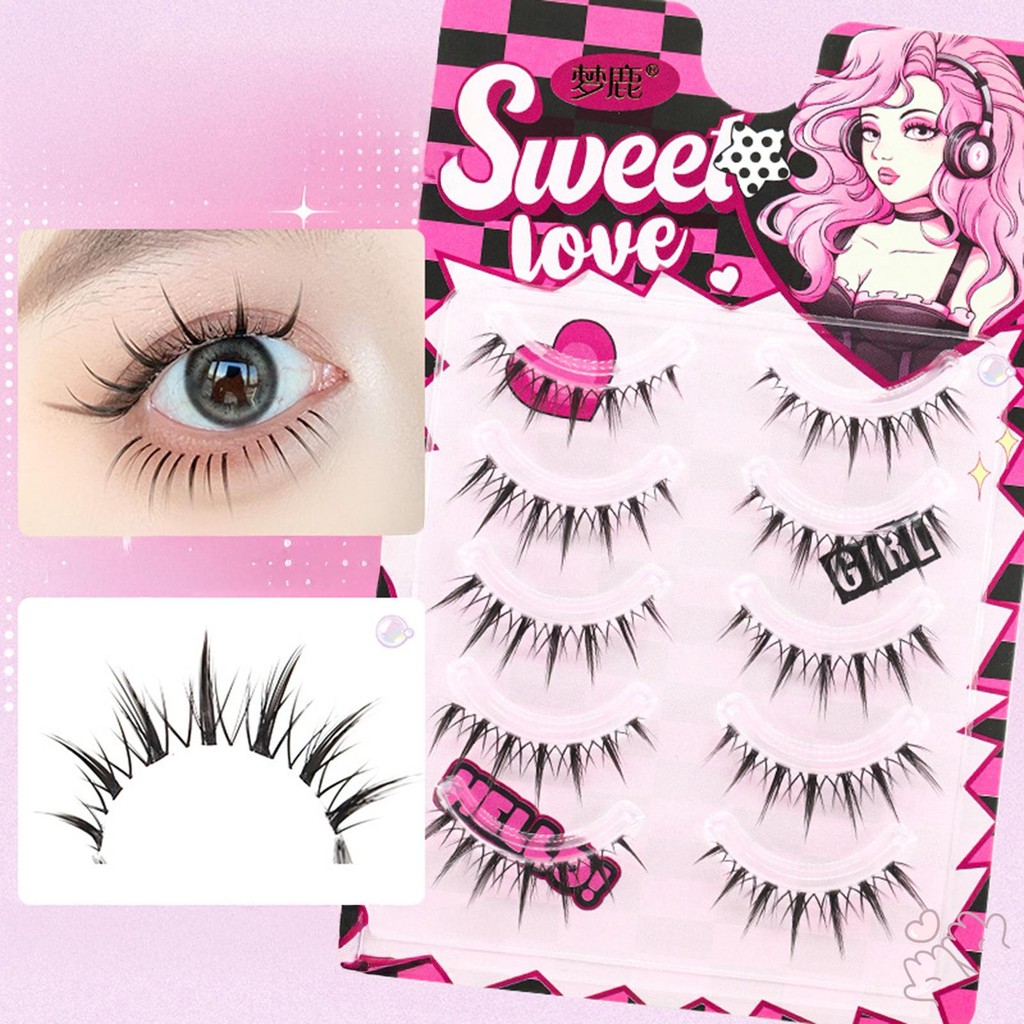 ขนตาปลอมชิ้นเดียวแบบเต็มแถบนํามาใช้ใหม่คอสเพลย์ Wispy Strip Eyelashes