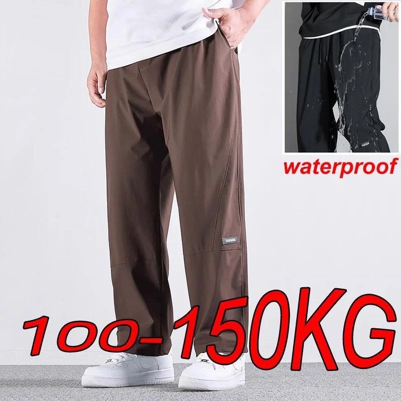 【 Plus size 】กางเกงวอร์มลําลอง ทรงหลวม ระบายอากาศ สีดํา สําหรับผู้ชาย ขนาด 10XL