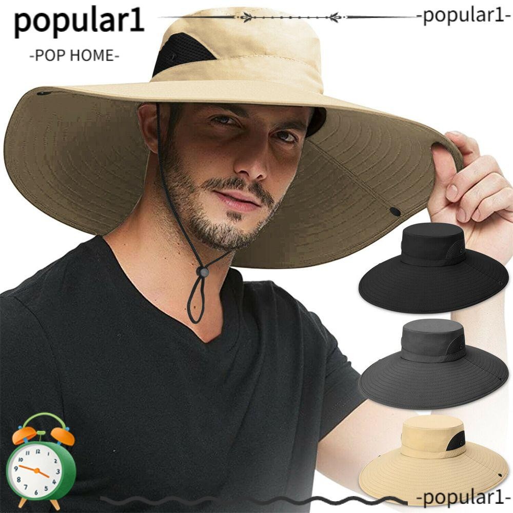 POP Sun หมวกชาวประมงเดินป่าผู้ชายผู้หญิง Breathable Boonie หมวกบักเก็ต