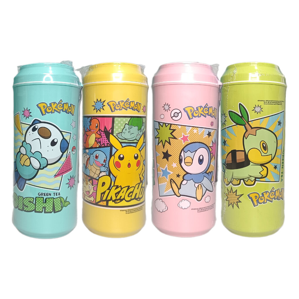 Bottle Oishi Pokemon Green Tea กระบอกน้ำโออิชิ ขวดน้ำลายการ์ตูนโปเกมอน แก้วน้ำฝาเปิดปิด