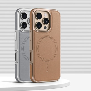 HOCE กรอบชุบหนังแม่เหล็กสําหรับ iPhone 17 Air 16 15 14 13 17 Pro Max กันกระแทกขอบนุ่มฮาร์ดปกหลัง