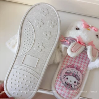 การ์ตูน Lolita รองเท้าแตะสาว Hello Kitty My Melody ฤดูใบไม้ร่วงฤดูใบไม้ผลิในร่มรองเท้าแบนนุ่มรองเท้าของขวัญ