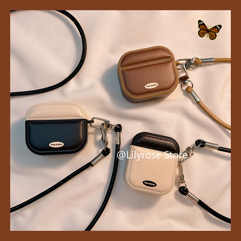 เคส AirPods 4 [2024] AirPods Pro2 Pro 3 2 1 หนัง Apple หูฟังไร้สายบลูทูธ Protector Anti-drop สีดําสีน้ําตาลสีขาว