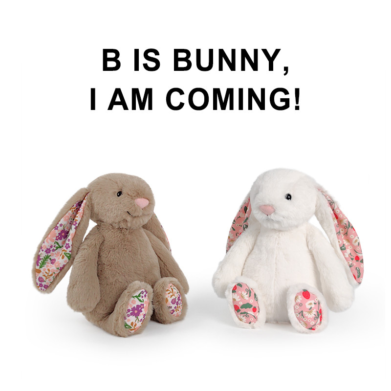 Jellycat Bonnie กระต่ายหูดอกไม้ของเล่นตุ๊กตา Kawaii กระต่ายตุ๊กตาตุ๊กตาอะนิเมะหมอนวันเกิด