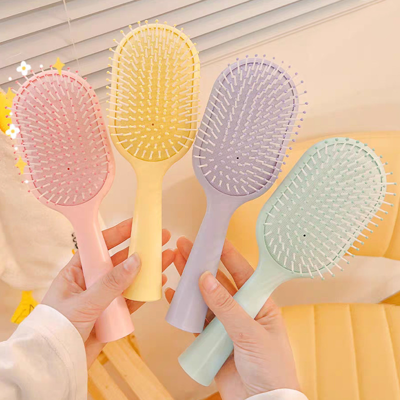 หวี หวีเบาะลม หวีแปรง สีสวยน่ารัก ด้ามใหญ่ ไม่กินผม มี 4 สีพาสเทลให้เลือก พร้อมส่ง - รูปที่ 2