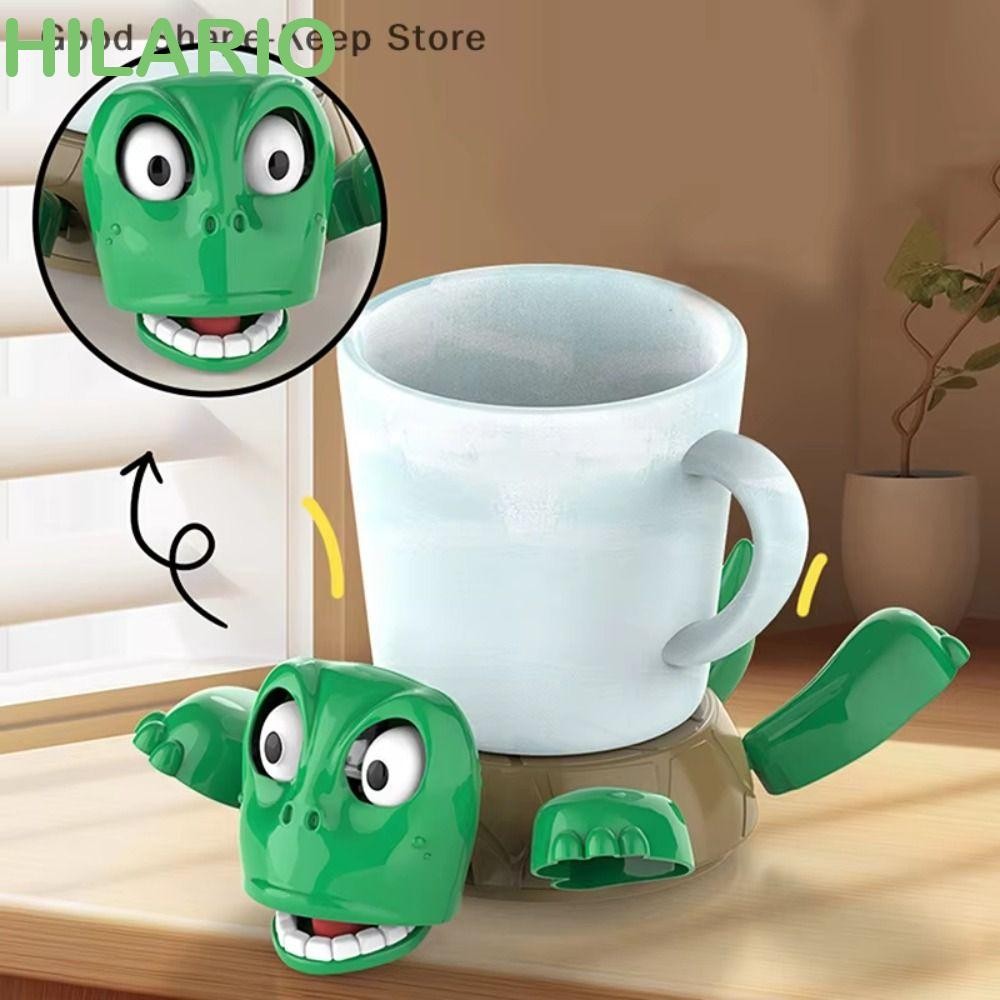 Hilario Panicked เต่า Coaster, ABS กดเต่าถ้วย Pad Quirky ของเล่น, ตลก Expression Frighten เต่า Gaping Eyes แก้วผู้ถือเต่าฐานถ้วยเสื่อวันเกิดงานปาร์ตี้