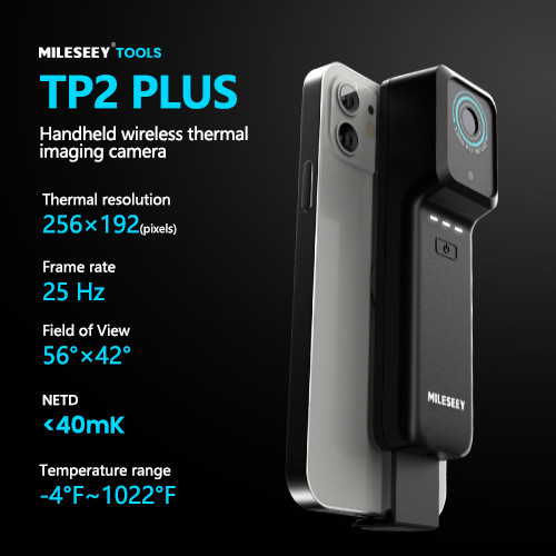 Mileseey TP2 Plus กล้องความร้อนสําหรับโทรศัพท์สมาร์ท, 256x192 IR ความละเอียดกล้องถ่ายภาพความร้อนสําห