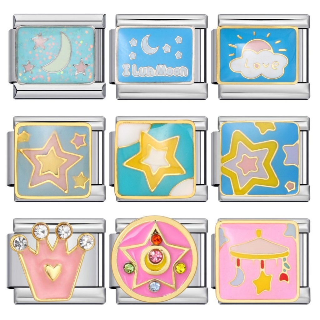 ไทเทเนียมเหล็กชุบทองวางรูปแบบเชื่อมน้ํามัน ทําเอง อิตาเลี่ยนโมดูลสร้อยข้อมืออิตาเลี่ยน เสน่ห์ สร้อยข้อมือ