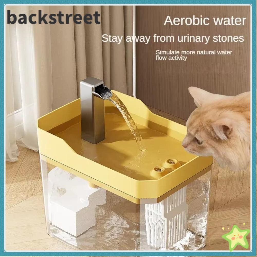 Backstage Cat Water Fountain Auto Filter, Anti-Dry Burning with Pump Cat Water Dispenser, Pet Suppli