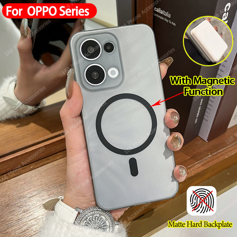 เคส OPPO Reno 13 5G เคส OPPO Reno 13 Pro 5G เคสกันกระแทกแม่เหล็กสําหรับไร้สายชาร์จผิวอะคริลิคเคลือบแ