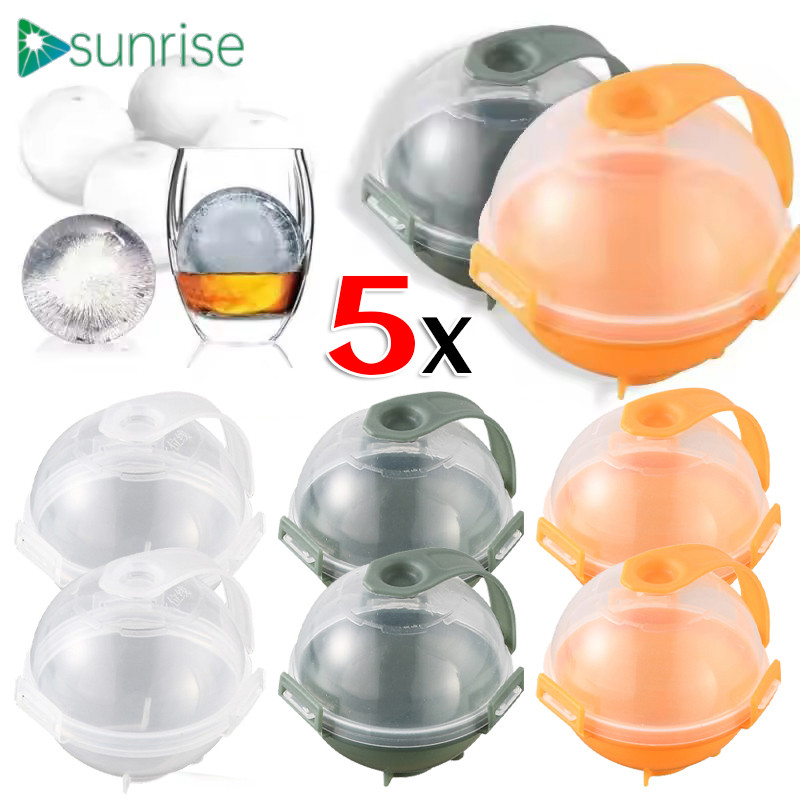 7x7 ซม.Hockey Puck Mold สําหรับเครื่องดื่มเย็น/ชา - 5 ชิ้น Ice Ball Maker Kit | ก้อนน้ําแข็งใสช้าละล