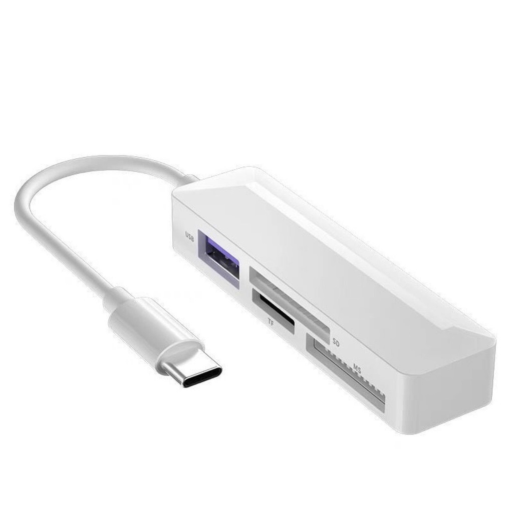 USB-C OTG Card Reader USB-C to USB/SD Card/TF Card/MS Card โอนถ่ายข้อมูลจาก USB Memory Card