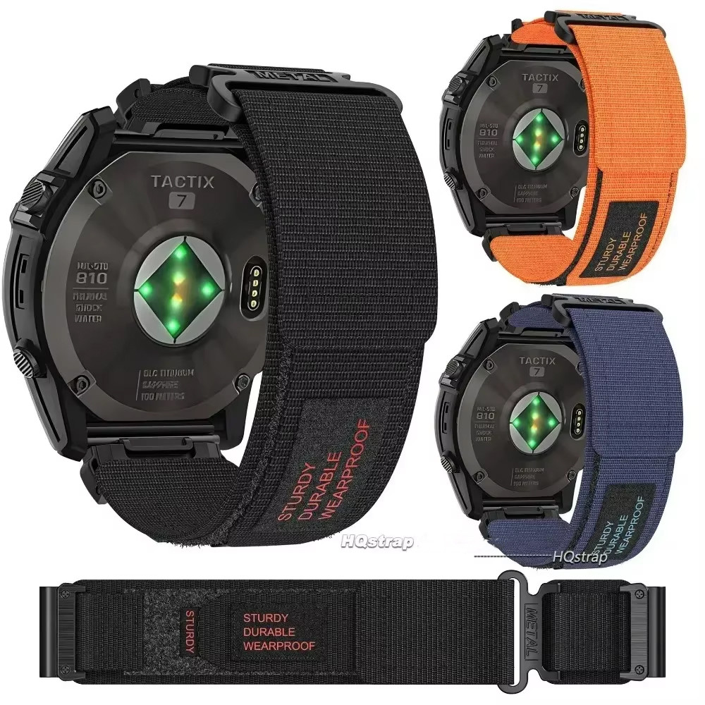 ใหม่สายรัดไนลอนสําหรับ Garmin นาฬิกา 26 มม.22 มม.20 มม.อุปกรณ์เสริมสําหรับ Garmin Fenix 7 6X 6pro 5X 5 3HR Tactix 7Pro กีฬาสร้อยข้อมือ