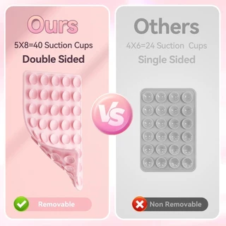 แผ่นซิลิโคนแปะมือถือ ไม่ต้องใช้กาว ติดได้ 2 ด้าน ใช้ซ้ำได้ Silicone Suction Phone Case..80 ชิ้น ดูดซับ.วัสดุซิลิโคน