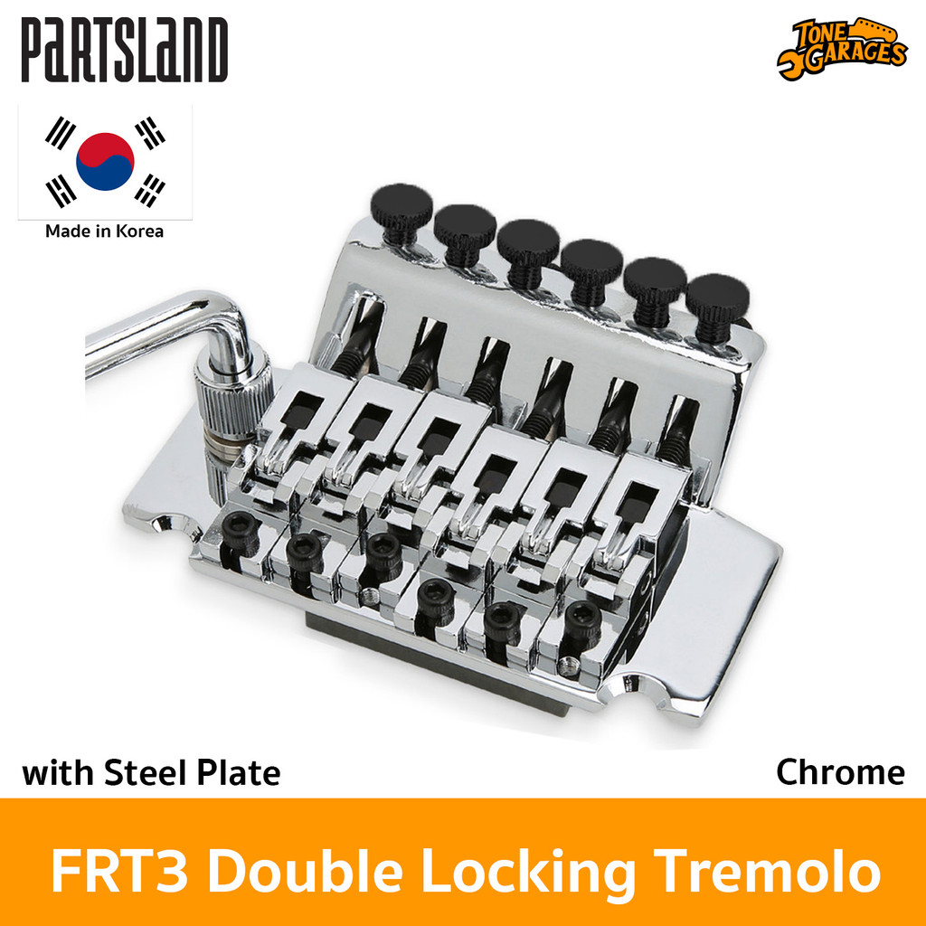 Partsland FRT3 Floydrose Style Double Locking Tremolo with Steel Plate (Chrome) ชุดคันโยก กีต้าร์ ฟร
