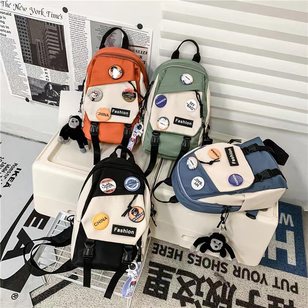 【พร้อมส่ง】Miss Bag Fashion กระเป๋าคาดเอว กระเป๋าสะพายหน้าอก สไตล์เกาหลี มีเข็มกลัด