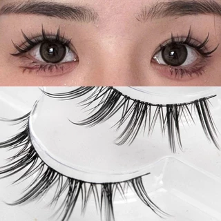 BACK2LIFE 8 คู่ Little Devil Full Strip Lashes, ธรรมชาติดูหนาแน่นขนตาปลอม, Grafting Long Lasting Soft DIY Eye Lashes แต่งหน้า