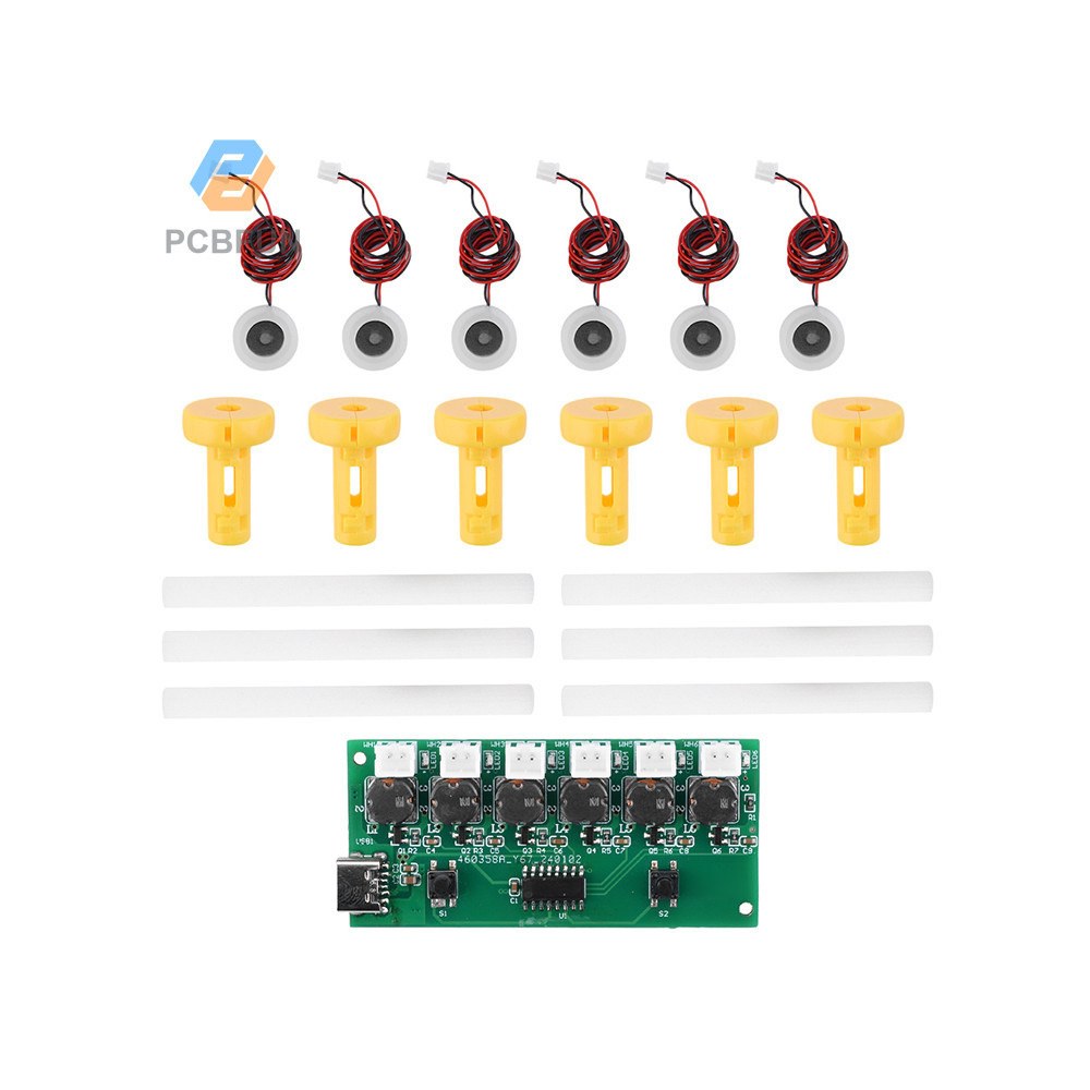 Pcbfun DC5V โมดูลเครื่องทําความชื้น หกเจ็ท บอร์ดควบคุมเครื่องฉีดน้ําอัลตราโซนิก Diy อินเตอร์เฟซ Type-c