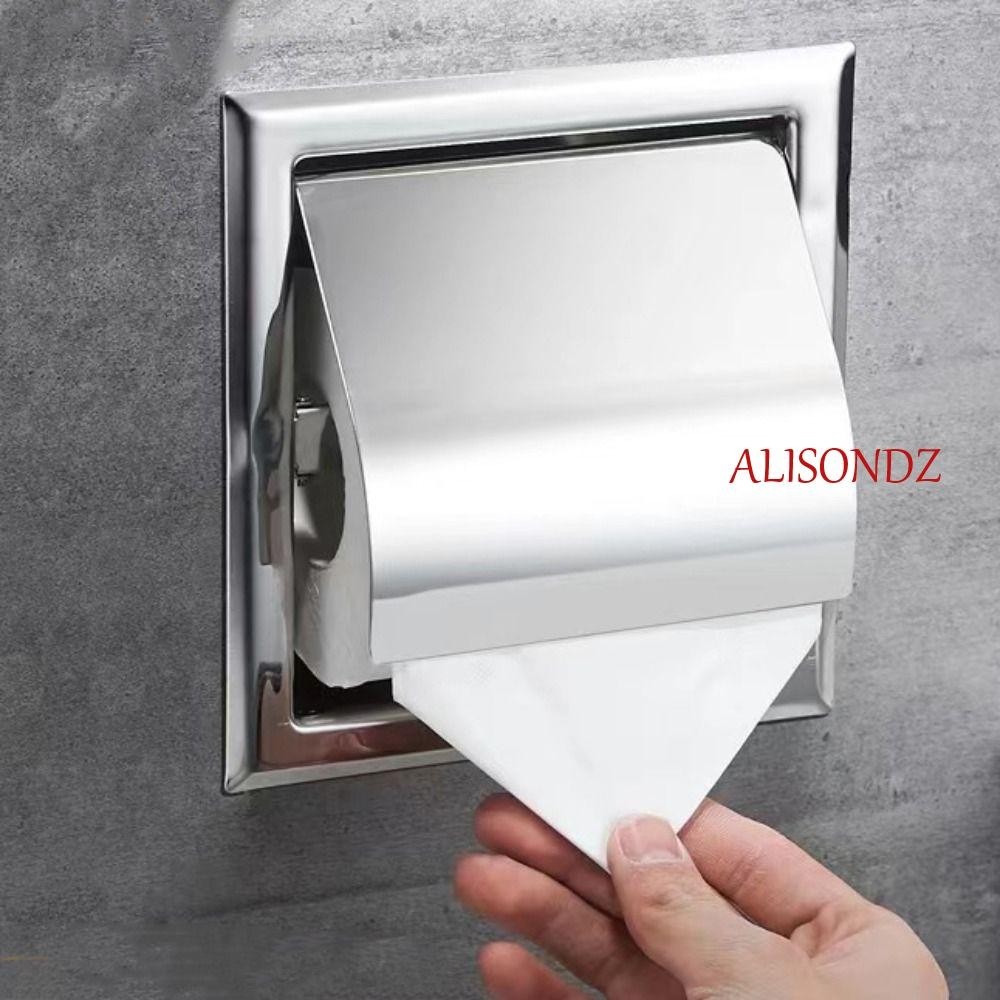 Alisondz กล่องทิชชู่ ฝังฝ้า กันน้ํา อุปกรณ์ห้องน้ํา พร้อมฝาปิด ติดผนัง ปกปิด ที่ใส่กระดาษชําระ ราคา ถูกที่สุด ดีลบีเคเค