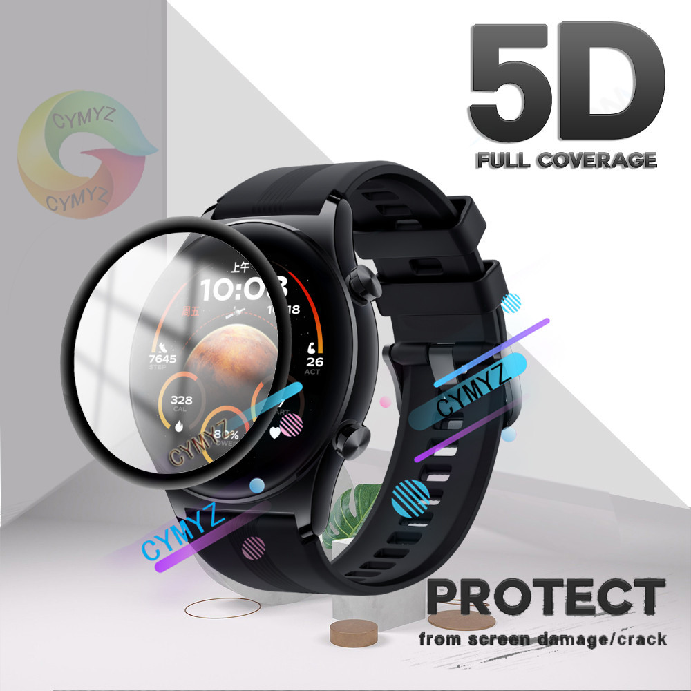 ฟิล์มกันรอยหน้าจอ 5D โค้ง นิ่ม สําหรับ HONOR Watch GS 3 GS 4 ป้องกันเต็มรูปแบบ