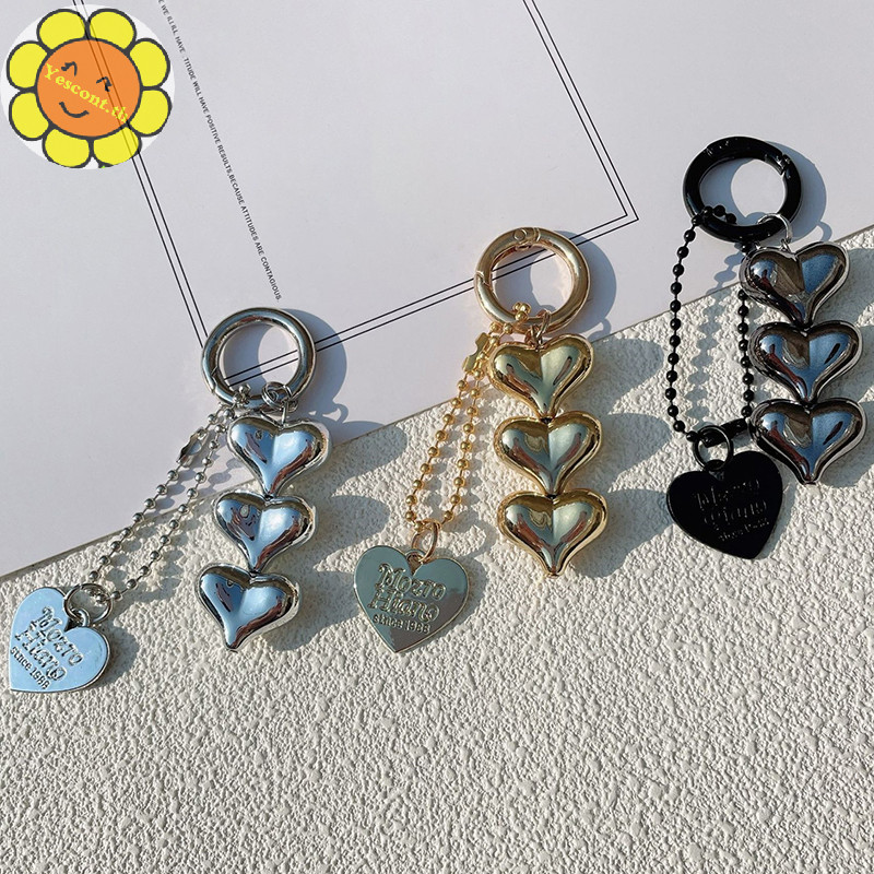 Yescont Peach Heart Plag Key จี ้ กระเป ๋ าอุปกรณ ์ เสริมรถยนต ์ น ่ ารักสไตล ์ หูฟังตกแต ่ งความคิดสร ้ างสรรค ์ TH