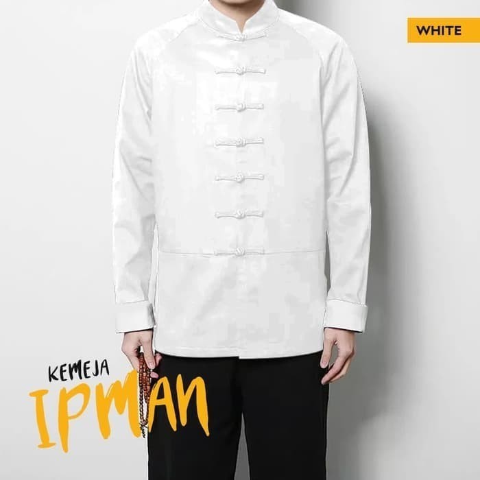 คีมจา ✨ -Original Ipman Kungfu White Mens Long Sleeve Chinese New Year Kokoko Shirt