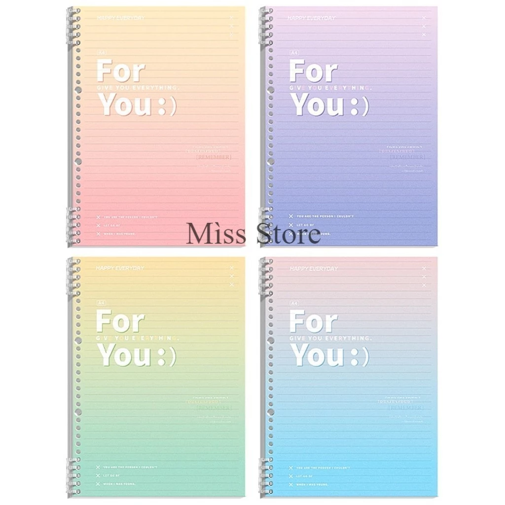 สมุดโน๊ต สมุดจดบันทึก สันห่วง ขนาด A5 B5 60 แผ่น 120 หน้า สีพาสเทล ไล่สี สมุดมีเส้น