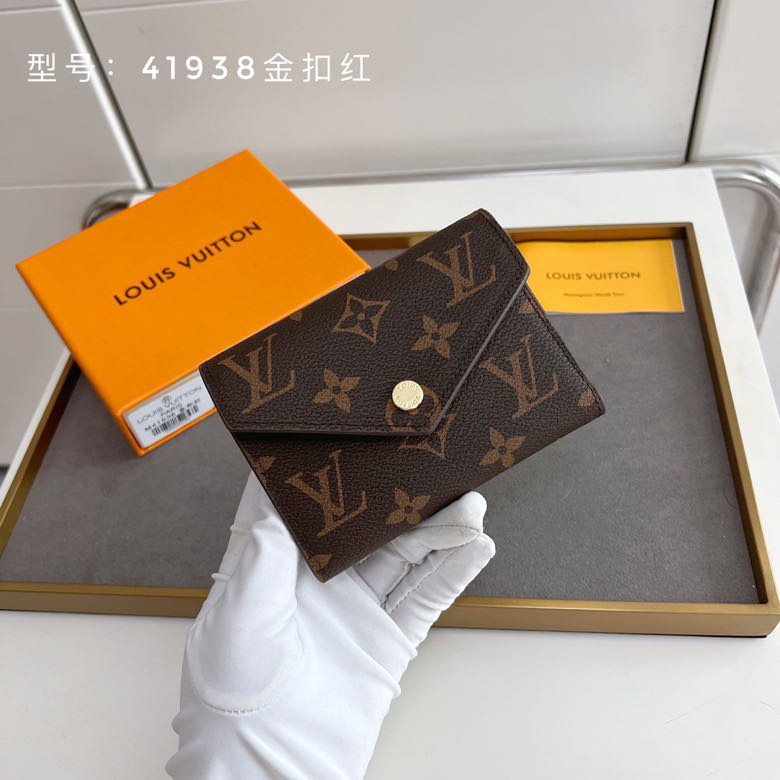 ใหม่ กระเป๋าสตางค์ ใบสั้น ของแท้ 100% LV Louis Vuitton สําหรับผู้หญิง M41938