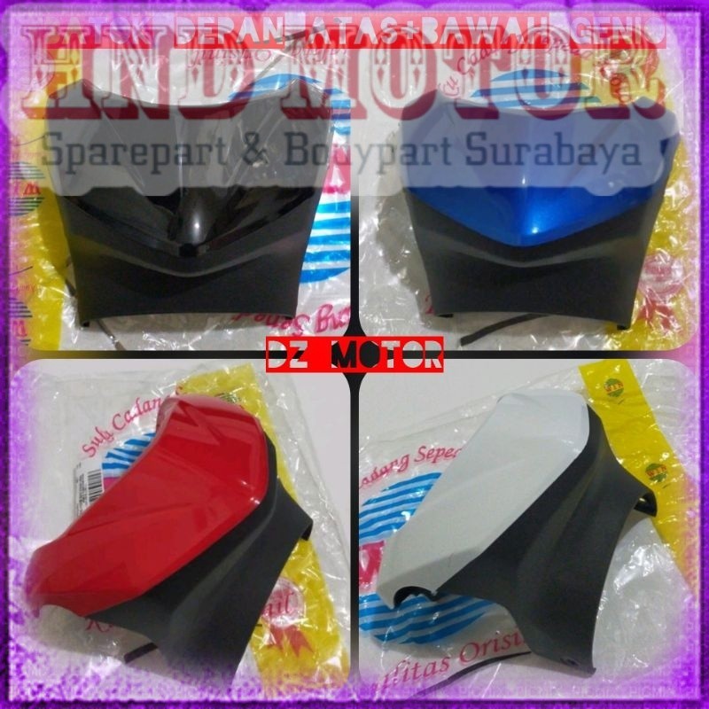 MERAH ฝาครอบ Spido ด้านหน้าบนและล่างสําหรับ Honda Genio K0J สีดําสีแดงสีฟ้าสีขาว WIN ยี่ห้อด้านหน้า