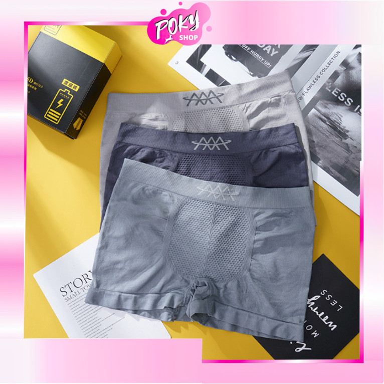 POKY - C5835 ชุดชั้นในชาย 3 ชิ้นสีสุ่ม/ชุดชั้นในชายไม่มีรอยต่อ/นําเข้านักมวยชาย/Underware Man