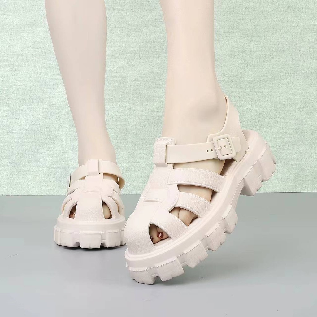 Nice 2 feet u ใหม่ล่าสุด 2458 รองเท้ารัดส้นสไตล์น้องแซง เสริมส้น 5 ซม รองเท้าสไตล์เกาหลี รองเ้ทารัดส้นผู้หญิง