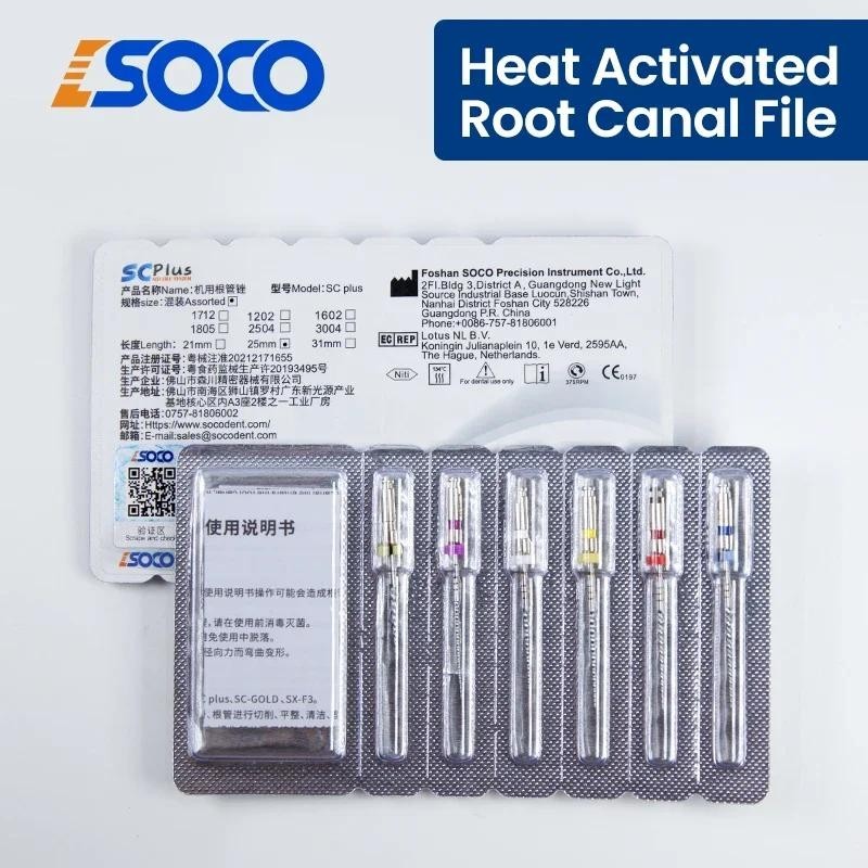 Coxo SOCO PLUS 6 ชิ้น/กล่องความร้อน-Treatment Rotary NiTi Endodontic ไฟล์ Premium anti-Fracture ความเหนียวที่มีประสิทธิภาพ Debridement anti-broken