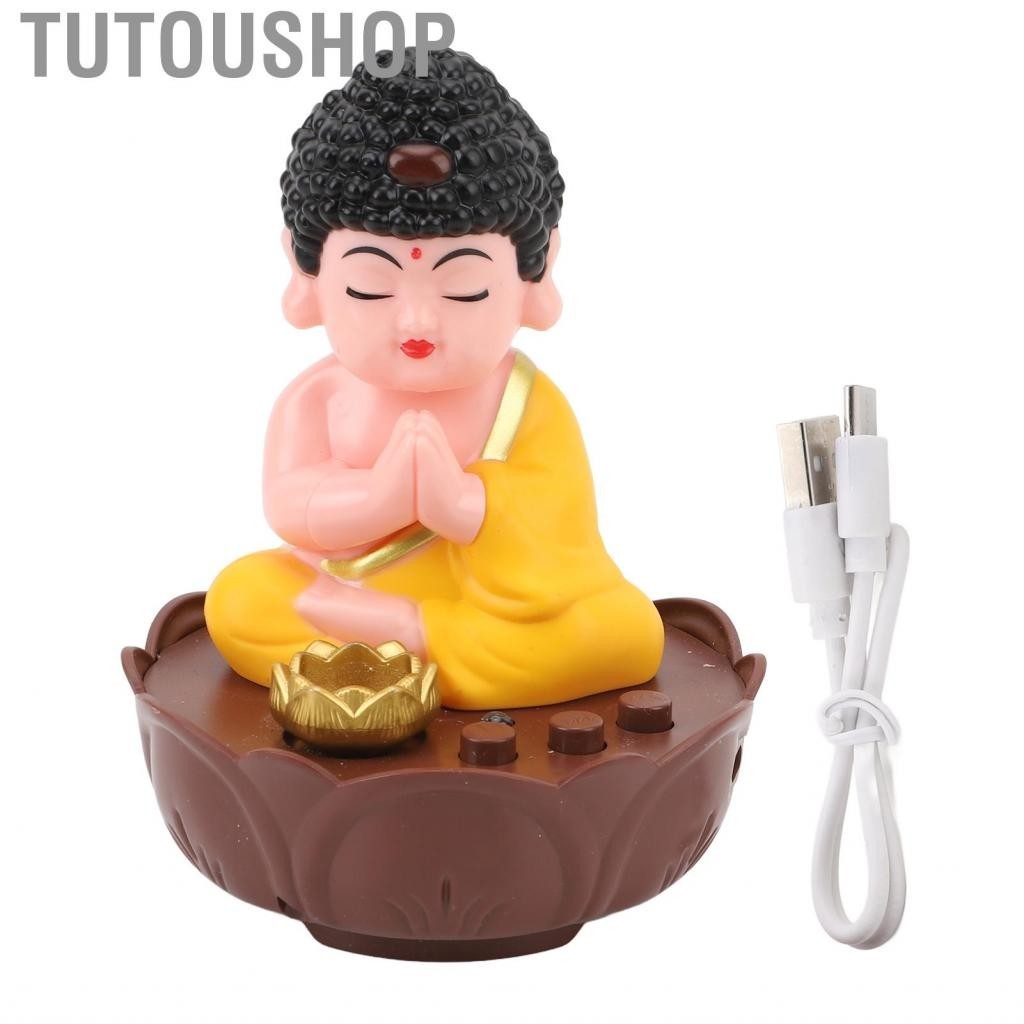 Tutoushop Singing Buddha Figurine USB Charging Desktop Statue With Sound