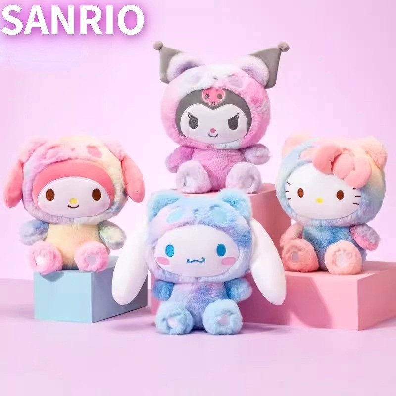SANRIO 25 ซม.Sanrio อะนิเมะ Kuromi ของเล ่ น Kawaii Hello Kitty My Melody Cinnamoroll ตุ ๊ กตานุ ่ มตุ ๊ กตา Sanriod สัตว ์ ตุ ๊ กตาของขวัญวันเกิดสําหรับเด ็ กผู ้ หญิงเด ็ กชาย