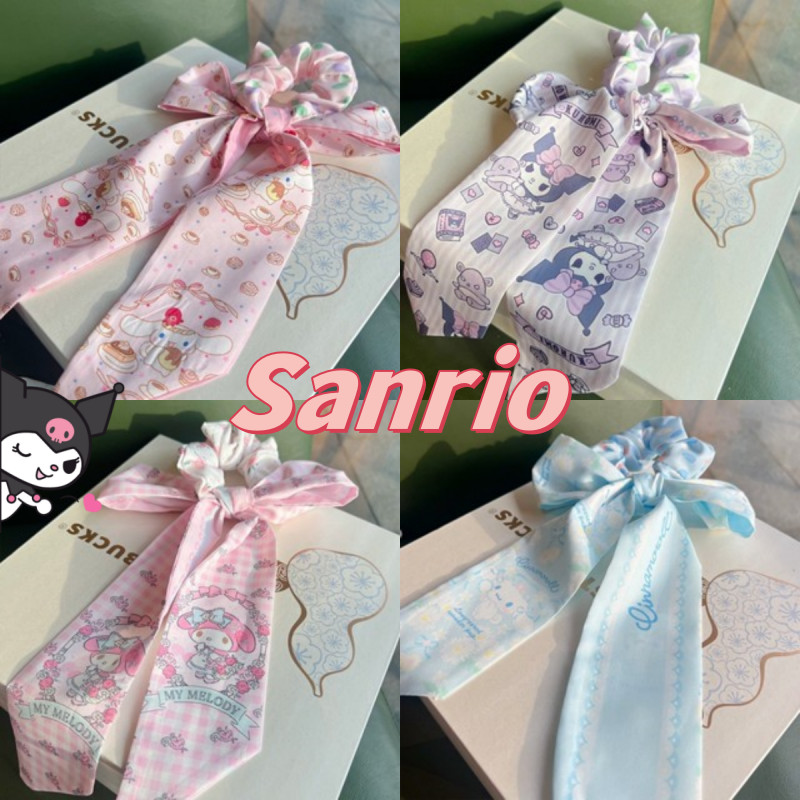 หวาน Kawaii Sanrio My Melody Kuromi Cinnamoroll ตุ ๊ กตาลําไส ้ ขนาดใหญ ่ อะนิเมะผมหางม ้ าสูงวงกลมสาวหัวเชือกอุปกรณ ์ เสริม