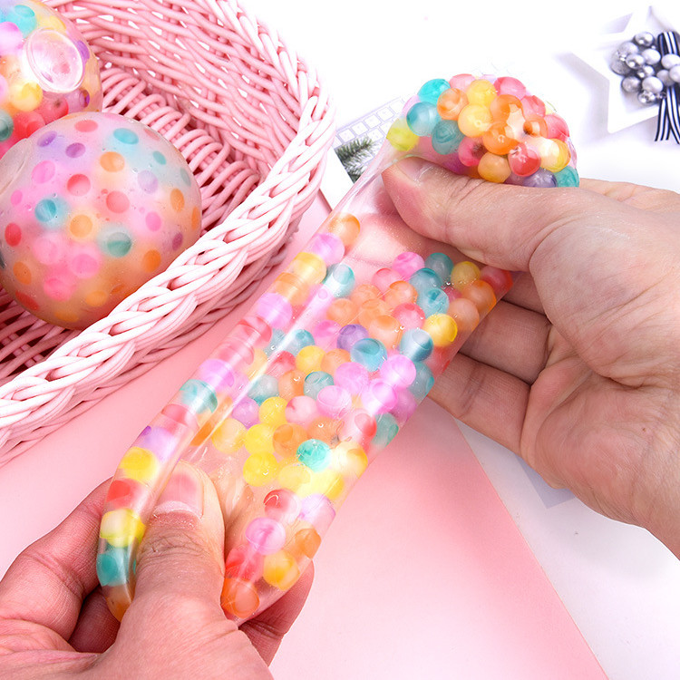 ลูกบอลสี บอลบีบคลายเครียด บอลสกุชชี่ ลูกใหญ่ สีพาสเทล บรรเทาความเครียด ของเล่นบีบ สําหรับเด็กและผู้ใหญ่