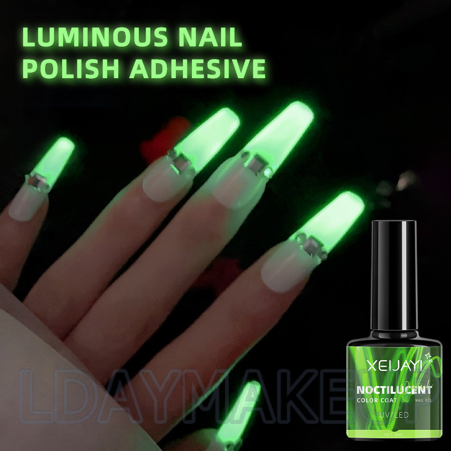 ทนทานกันน ้ ําสีเขียวเรืองแสงเล ็ บเจล Luminous เล ็ บกาวยาทาเล ็ บ