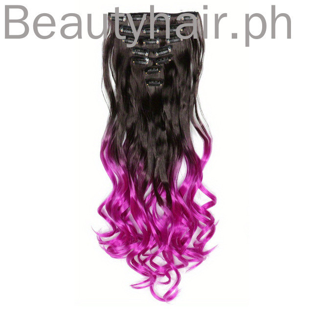 คลิปในส ่ วนต ่ อผม Ombre สีสังเคราะห ์ 7 ชิ ้ นชุดหยักหยิก Hairpieces สีดําสีม ่ วงสําหรับผู ้ หญิงหญิง ราคา ถูกที่สุด ดีลบีเคเค แกลเลอรีภาพที่ 8