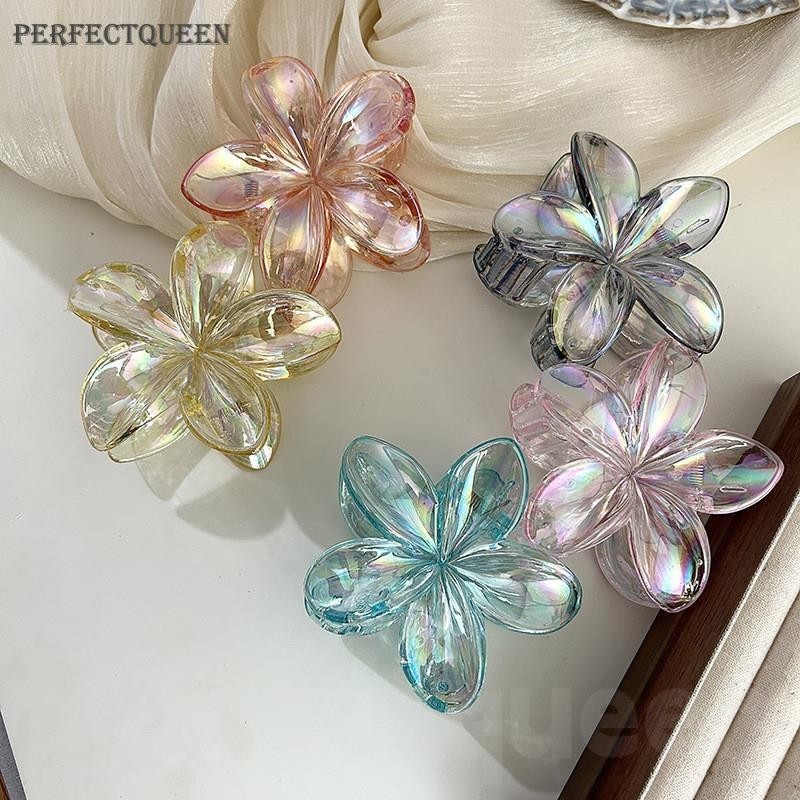 4 ซม.ฤดูร ้ อน Retro สไตล ์ เลเซอร ์ หวานผม Claw คลิป Lady ด ้ านข ้ างโลภครึ ่ ง Grasping Hindbrain ช ้ อนดอกไม ้ Hairpin Updo ทนทานฤดูใบไม ้ ร ่ วง Hairpin