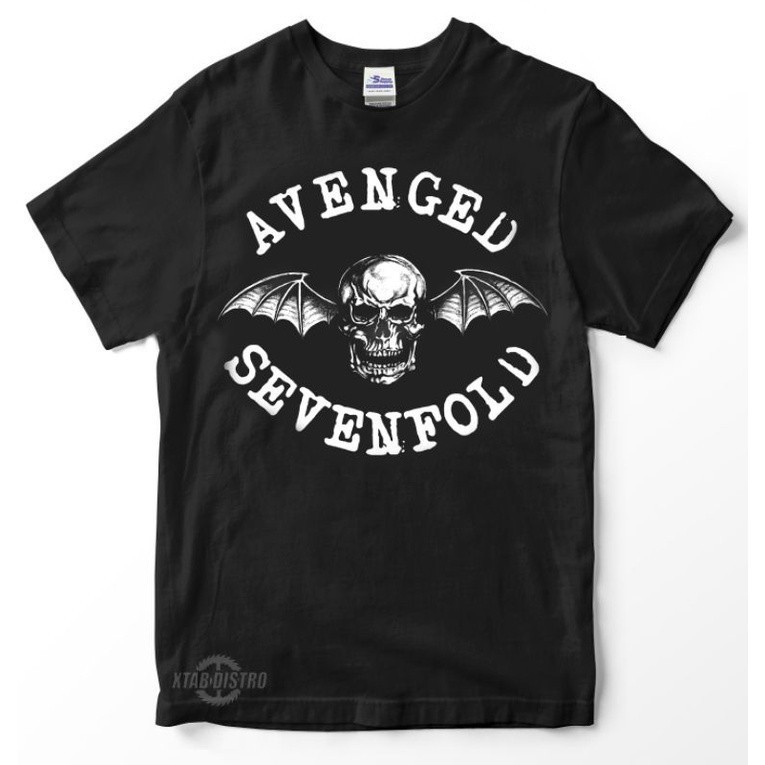 T-Shirtเสื้อยืดคอกลมเสื้อยืด พิมพ์ลายโลโก้ Avenged Sevenfold BAT Avenged Sevenfold A7x สไตล์วินเทจ ส