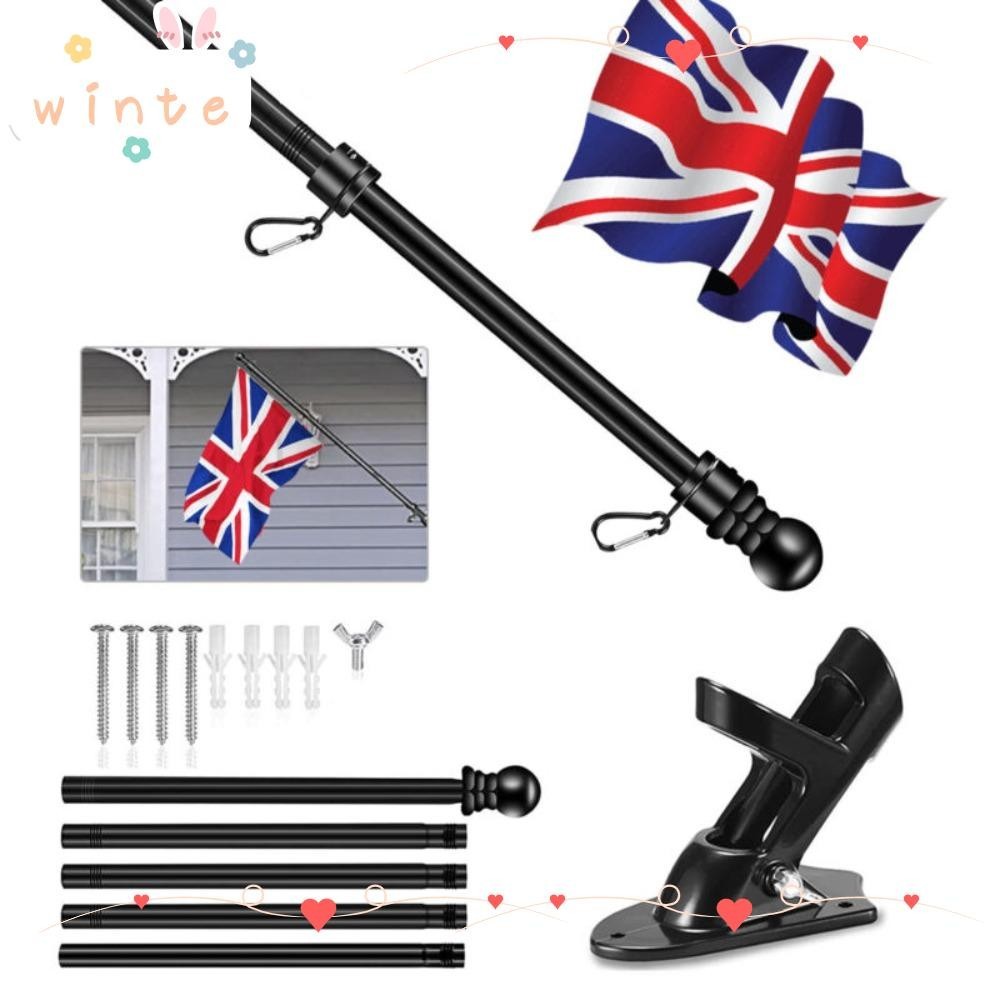 Winte 6ft Flag Pole Holder ปรับ Wall Bracket ฐานติดผนัง Telescopic Flag Pole