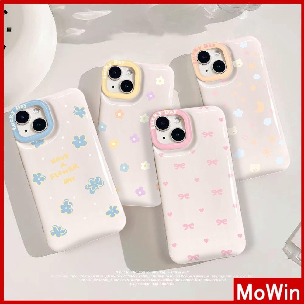 Mowin - สำหรับ iPhone 15 Pro Max iPhone 11 Case Air Bag กันกระแทกเคลือบเงา TPU Soft Case ลวดลายสีสันสดใสน่ารัก เข้ากันได้กับ iPhone 14 13 12 11 XS XR 7Plus 8Plus