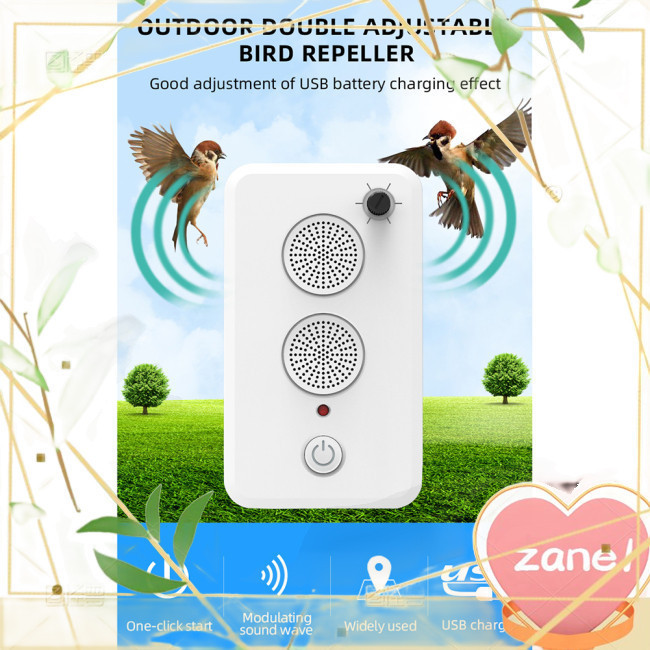 ZANE Ultrasonic Repelling Device Usb Rechargeable Large-capacity Battery Outdoor Adjustable Bird Repeller
