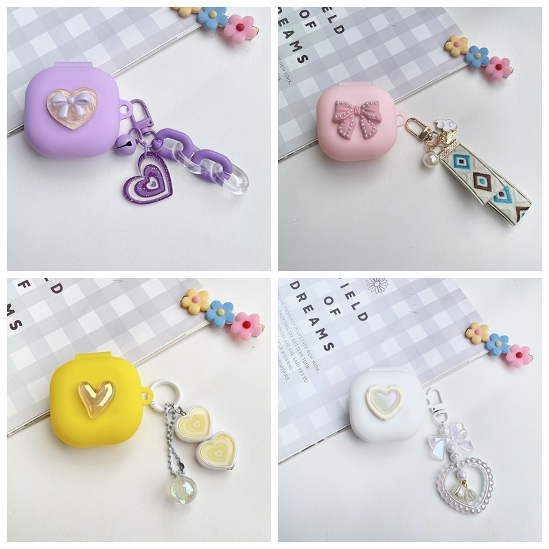 Ins love สําหรับ Baseus WM02 /WM02 + พร้อมพวงกุญแจหรูหราหูฟังซิลิโคนป้องกันสําหรับ Baseus 02